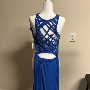 Long dress; cutout back and hidden tail